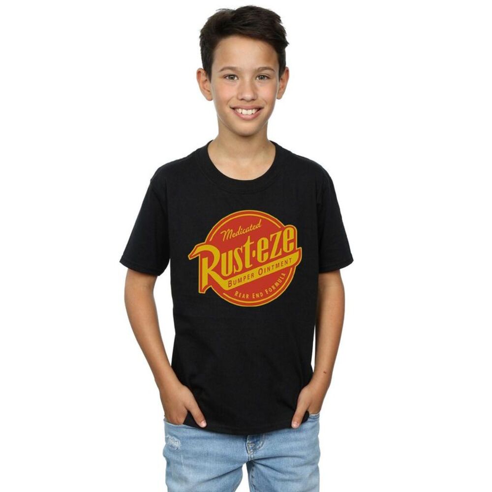 Cars Boys Rust-Eze Logo Cotton T-Shirt / Black